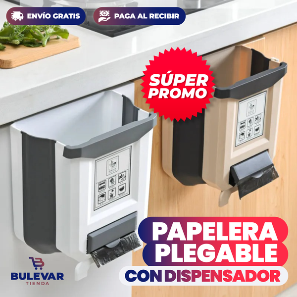 Basurero Plegable Premium con Dispensador!