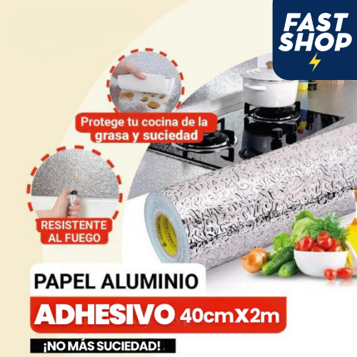 PAPEL ALUMINIO ADHESIVO DE COCINA PROMO 3x1
