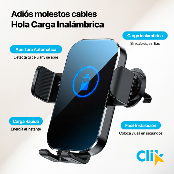 Soporte Inalámbrico de Carga Rápida para vehículo